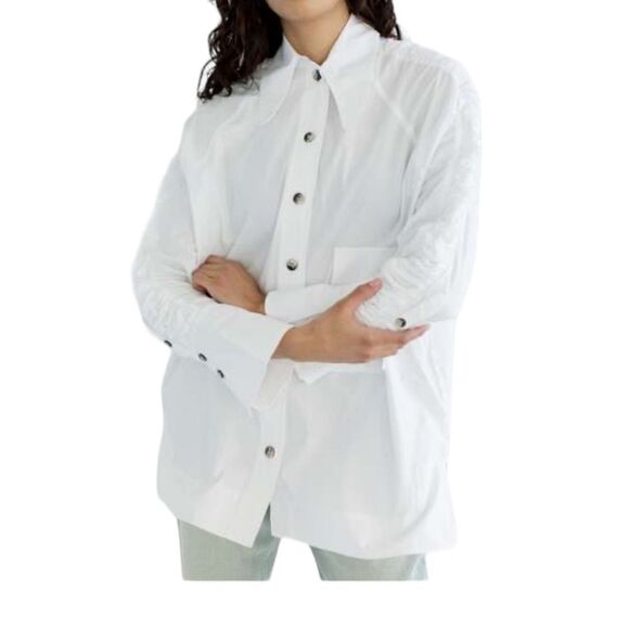 Ganni Colton Button Down Tunic Blouse - Picture 1 of 9